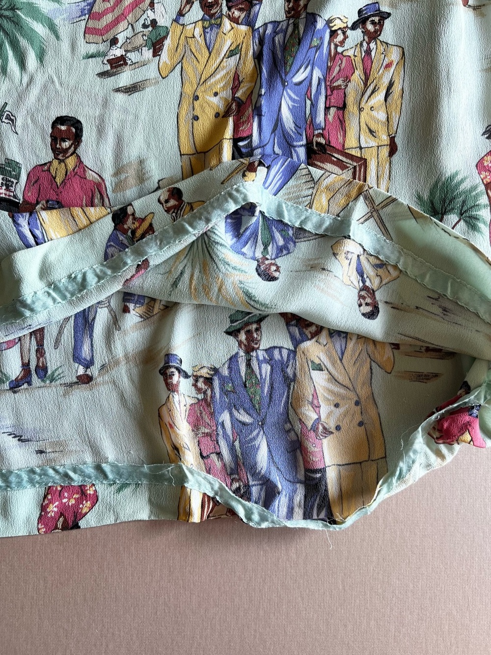 Vintage 90s J.G. Hook Rayon Resort Novelty Print Skirt 14 - Picture 13 of 15